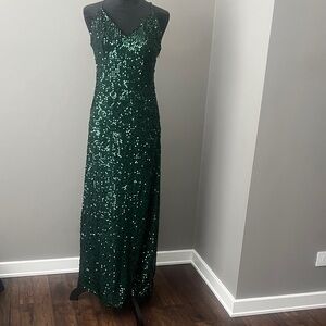 Green Sequin Gown
